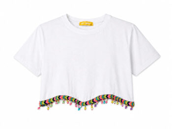 Colorful Tassel White tshirt